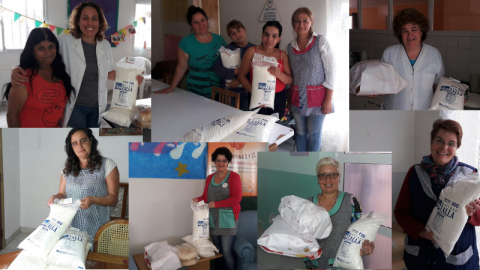 Distintas instituciones de la ciudad recibieron bolsas de harina 000 de Molinos Zalla